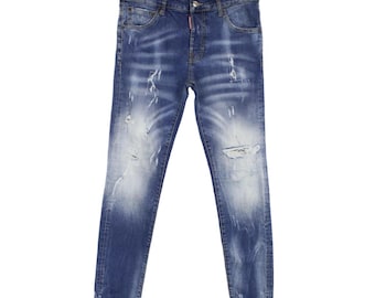 Jeans DSQUARED2 Homme (UE) 42 Bleu effet vieilli, Slim Stretch délavé