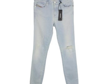 DIESEL Skinzee-Zip Super Slim-Skinny Regular Waist 084QE Jeans da donna W28/L34