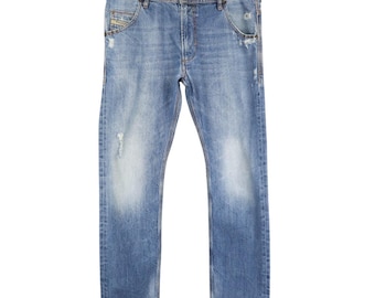 DIESEL - Jean Krooley Regular Slim Carrot 0884C pour homme, effet vieilli délavé 33/L32