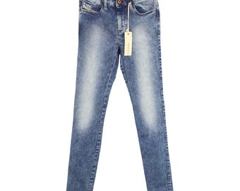 DIESEL Skinzee Super Slim-Skinny Regular Waist 0815N Jeans da donna W26/L32 Faded