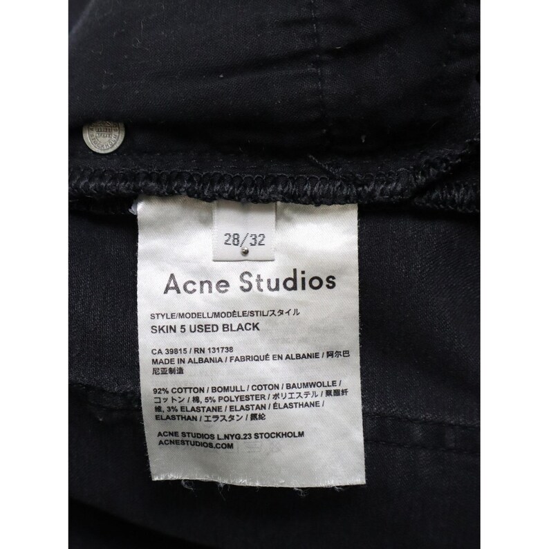 ACNE STUDIOS Skin 5 svarta jeans dam W28/L32 skinny fit stretchig ankel bild 6