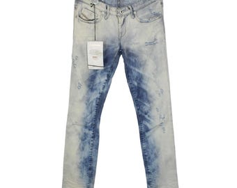 Vaqueros DIESEL MyBoy Regular Slim-Straight de cintura baja 0827B para mujer W24/L32 rotos