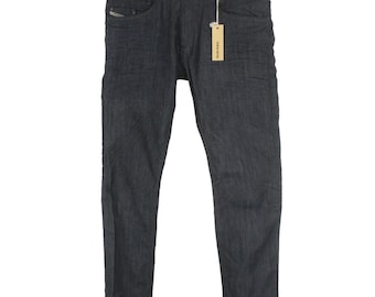 DIESEL Iakop Regular Slim-Tapered 0880G Jeans da uomo W34/L34 Rigido Stropicciato