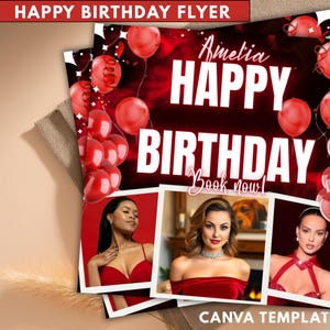 Birthday Flyer, Happy Birthday Flyer, Birthday Party Evite, Birthday Girl Party, Birthday Event Invitation, Adult Party Club Promotion Fly