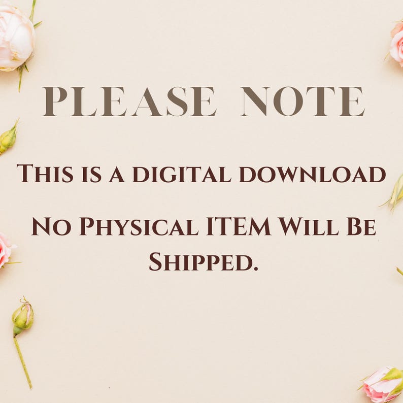 May include: A digital download notice with the text "PLEASE NOTE THIS IS A DIGITAL DOWNLOAD NO PHYSICAL ITEM WILL BE SHIPPED."