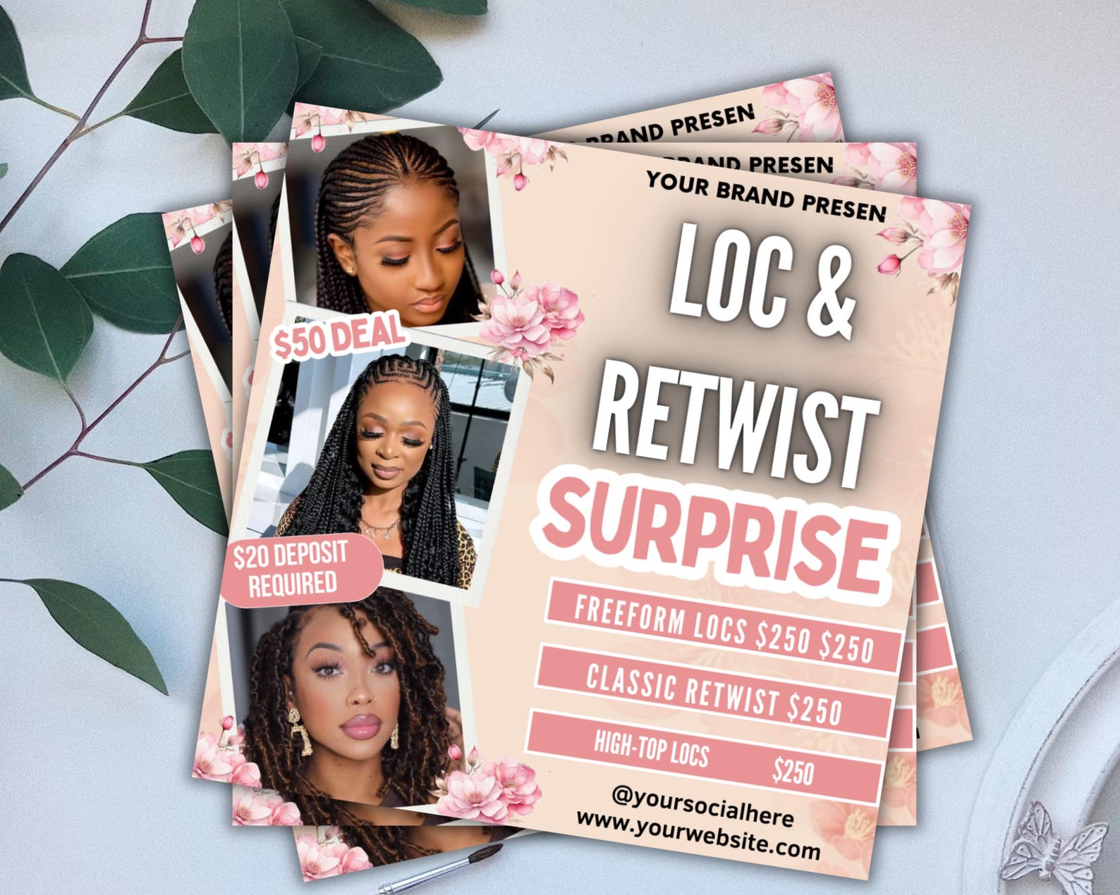 Locs Specials Flyer, Booking Flyer, DIY Flyer Template Design, Loc and ...