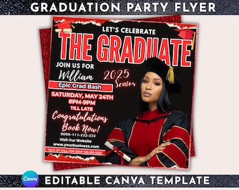 Graduate Flyer, Graduation Party Flyer, Class Of 2026 Flyer, College Decision, Graduation Invitation, Graduation Gift, Senior Grad Announce