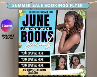 Summer Sale Bookings Flyer, Summer Sale Flyer, Summer Sale Flyer Braider, Summer Sale Flyer Nail Tech, Hairstylist Flyer, Beauty Salon Promo