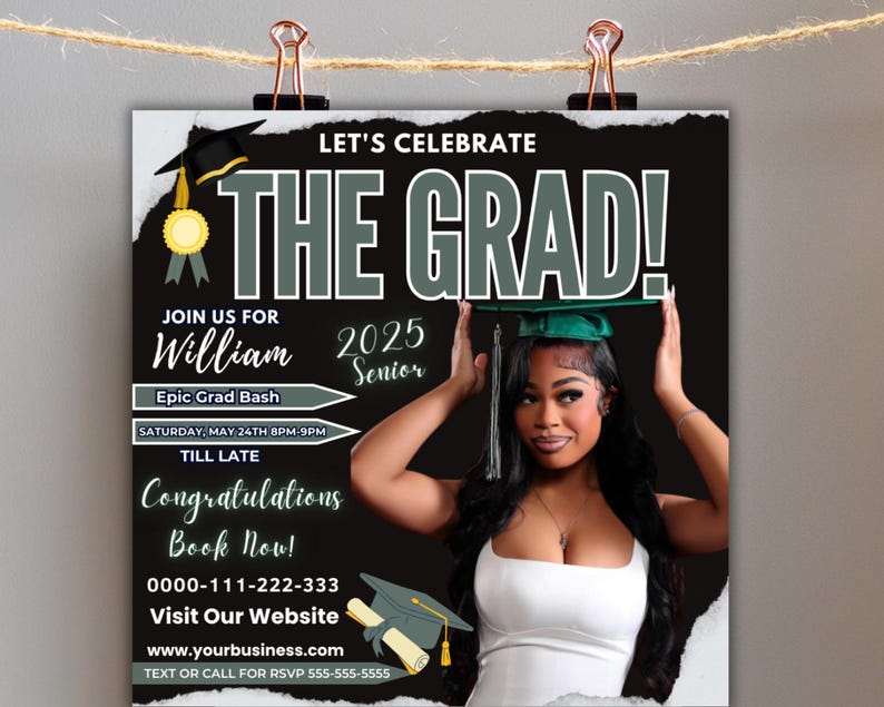 Grad Week Flyer Graduation Party Flyer, College Grad Party, Social Media Flyer ...