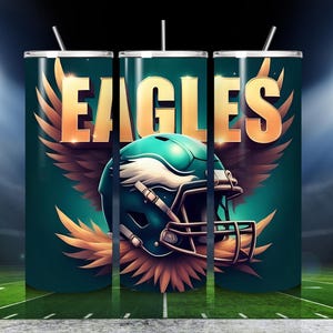 Eagle Football Tumbler Wrap, 20oz Skinny Sports Themed Tumbler Sublimation Design, Sport Mascot Tumbler Wrap, Football Team PNG Gift for Men