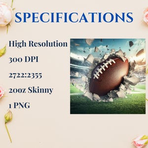 May include: A brown leather football breaking through a concrete wall, with a green grass field and stadium seating in the background. The image is high resolution, 300 DPI, 2722x2355 pixels, 200z skinny, and 1 PNG.