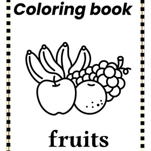 Fruits coloring book