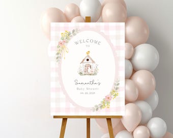 Little Chick Baby Shower Welcome Sign Template (16x20)