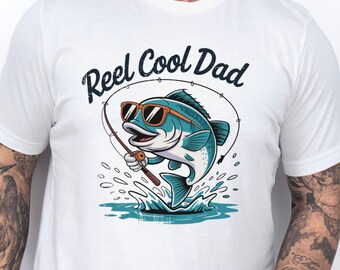 Reel Cool Dad T-Shirt, Distressed Fishing Shirt for Dad, Father's Day Gift, Funny Father's Day Shirt, Dad Gift, Fishing Lover Gift