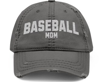 Embroidered Baseball Mom Hat, Distressed Baseball Hat, Gift for Mom, Mother's Day Gift, Basketball Fans, Baseball Hat, Mom Hat