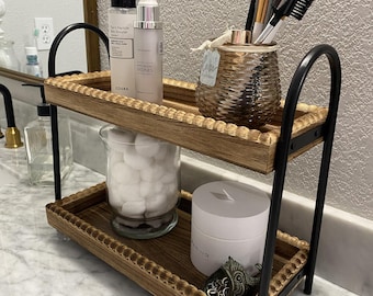 2 Tier Bathroom Countertop Organizer And Vanity Organizer For Cosmetic Skincare Perfume