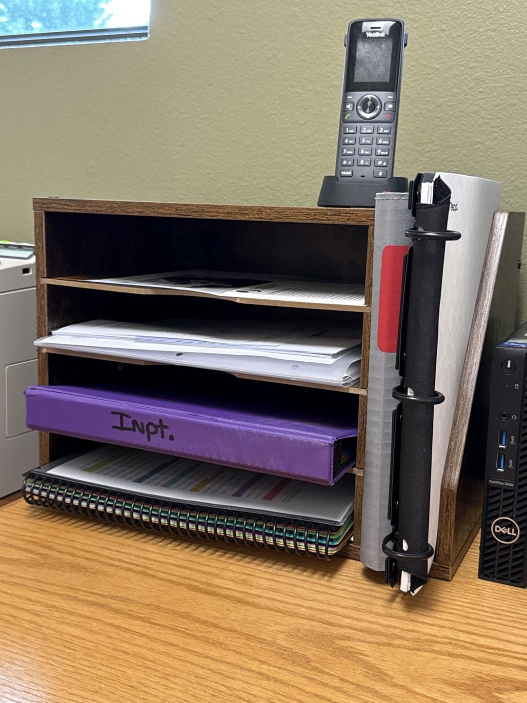 Wooden File Organizer Desktop With 3 Adjustable Shelves - Etsy