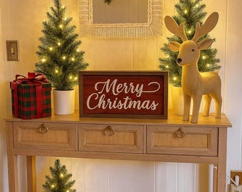 Wooden Narrow Console Table With 3 Drawer And Storage Shelf