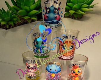 Conjunto de copos de shot com linguagem explícita - presente de humor adulto
