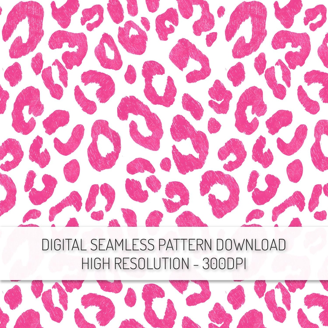 Bright Pink Leopard Spots Seamless Pattern PNG Digital Download, Preppy ...