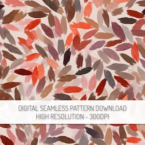 Feuille d'automne transparente motif PNG en téléchargement numérique, feuilles d'automne florales abstraites répéter la conception pour le tissu, papier peint, papier numérique
