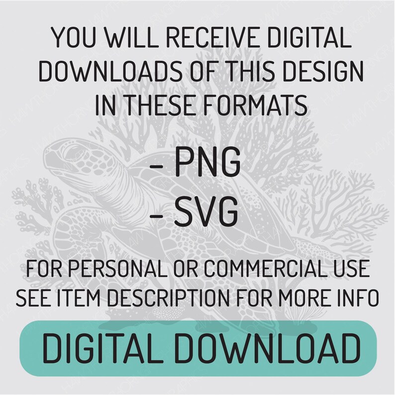 Sea Turtle SVG Turtle PNG Digital Download, Coral SVG, Turtle Clipart ...