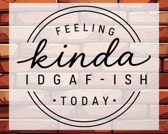 Funny Sarcastic Quote DTF Ready To Press, Feeling Kinda IDGAF-ish Today Transfer Iron On