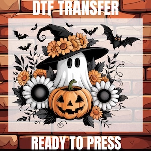 Ghost Witch Pumpkin Fall Ready To Press, Halloween Ghost Dtf, Cute Ghost Dtf, Halloween Gift Dtf, Halloween Fall Dtf, Spooky Season Dtf