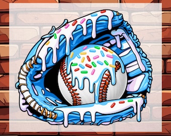 Baseball Ice Cream Drip DTF, Game Day Heat Transfer