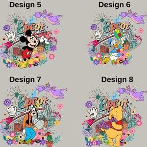 Disney World Epcot Ready To Press, Disney Epcot Dtf, Epcot Dtf, Disney Character Dtf, Disney Family Dtf, Disney Epcot International Festival