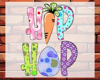 Hip Hop Easter Bunny DTF Transfer, Kids Ready To Press Design