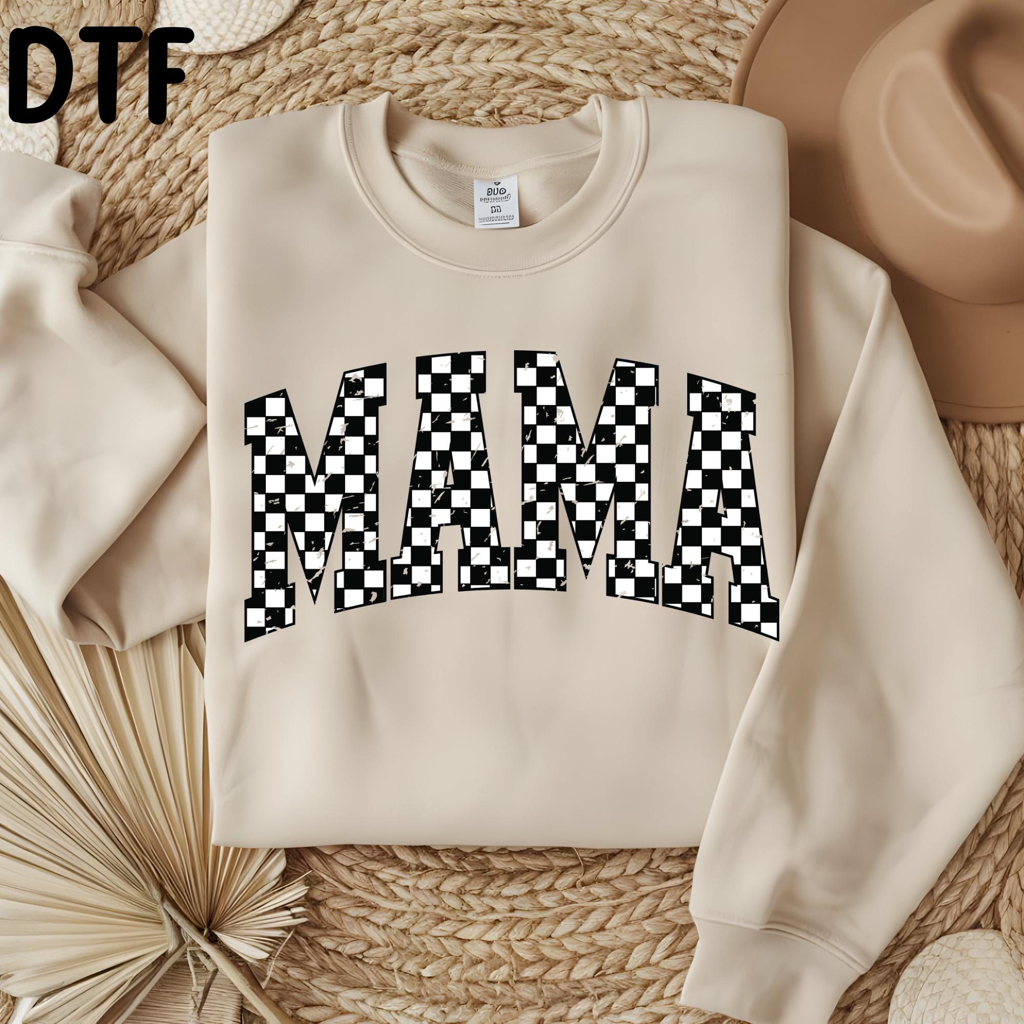 Retro Checkered Mama Design DTF Ready to Press, Mothers Day Heat ...