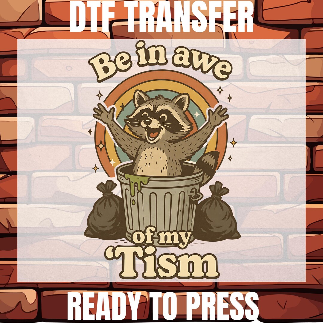 Funny Raccoon Autism Awareness DTF, Ready to Press - Etsy