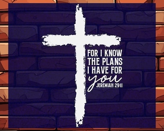 For I Know The Plans Christian DTF Transfer, Faith Cross Bible Ready To Press - Religious