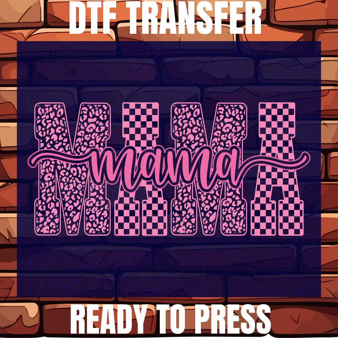 Checkered Leopard Mama DTF Heat Transfer (ready to Press) - Mothers Day ...