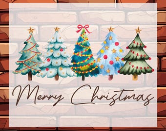 Merry Christmas Tree DTF Ready To Press, Christmas Gift Heat Transfer, Xmas Holiday Tree