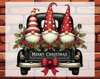 Christmas Gnome DTF Heat Transfer, Ready To Press, Xmas Gnomes Holiday DTF
