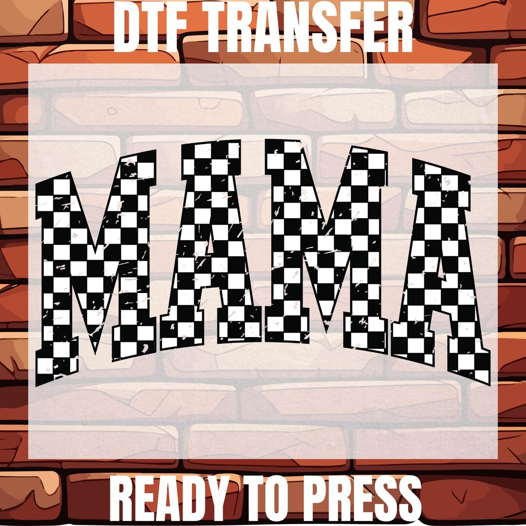 Retro Checkered Mama Design DTF Ready to Press, Mothers Day Heat ...