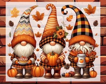 Fall Gnomes DTF, Pumpkin Season, Thanksgiving (Ready To Press)