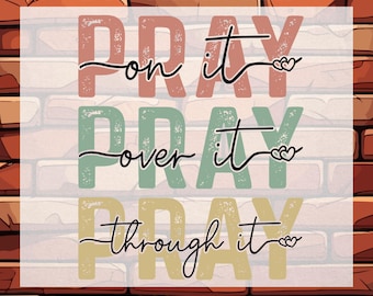 Retro Christian Faith DTF Transfer, Pray Religious, Ready To Press