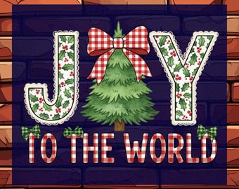 Coquette Joy To The World DTF Ready To Press Heat Transfer, Christian Christmas Holiday