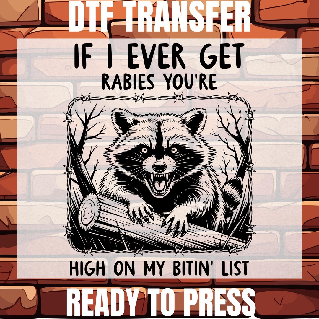 Funny Raccon Kits Funny Raccoon DTF Heat Transfer, Sarcastic Design Ready to Press - Etsy
