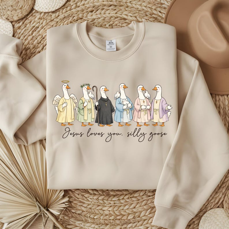 Jesus Loves You Silly Goose DTF Ready to Press, Religious - Christian ...