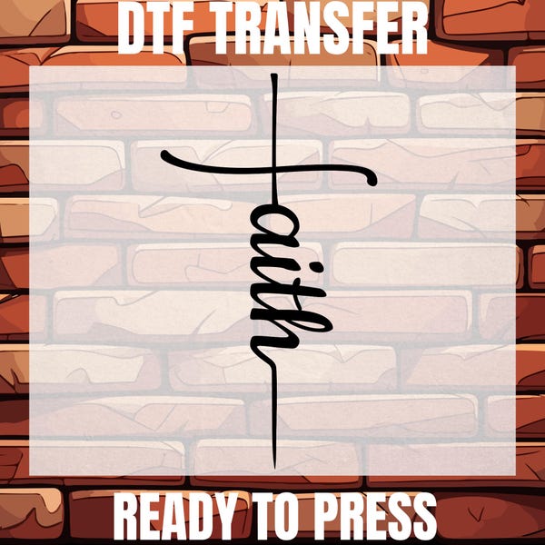 Faith Cross DTF Transfer, Christian Gift, Ready To Press - Religious