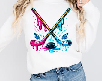 Drip Ice Hockey DTF Transfer, Ready To Press, Hockey Player Game Day Iron On
