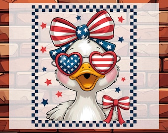 4th of July Boy Girl Goose DTF Ready To Press, 4th Of July Goose