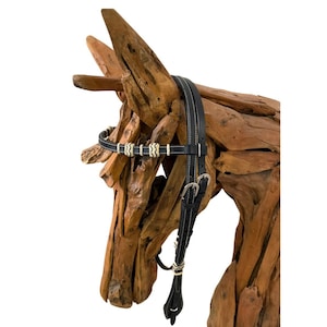 Western Snrense Black FULL Pferd Horses RindsLeder Premium Bridle Design Comfort Leather Leather