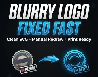 Custom Logo Vectorization Service | Convert JPG PNG Image to Clean SVG Vector | Hand Traced Logo Redraw | Print Ready files for Cricut