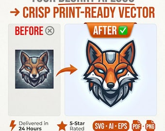 AI-generated Logo to Vector Redraw Service | Manual Trace for Print (svg, ai, eps)