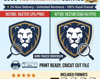 Hand-Traced Logo Vectorization Service | Raster to Vector Conversion (SVG, AI, EPS)